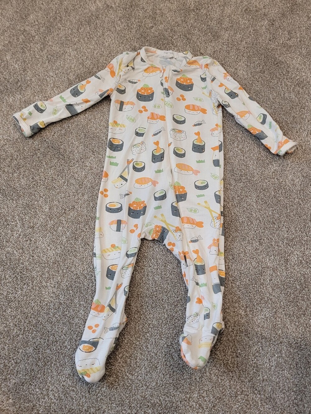 Angel Dear White Baby Sushi Pajamas Size 3-6 Months